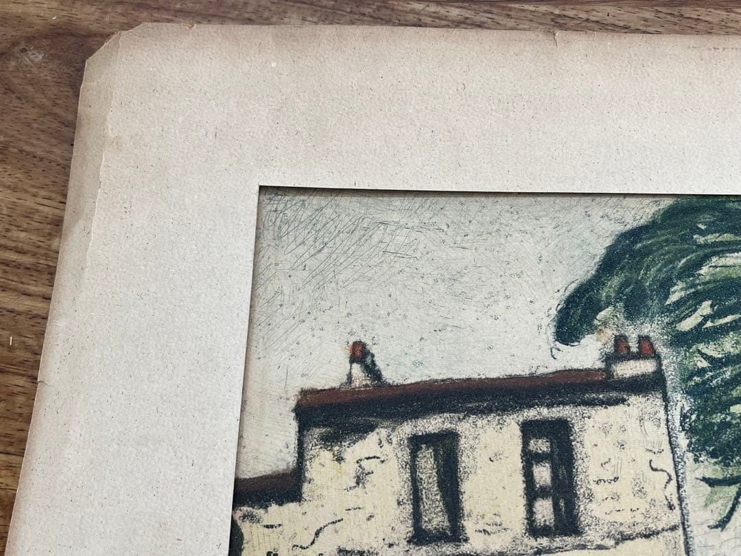 アンティーク　版画　サイン付き　No.入り