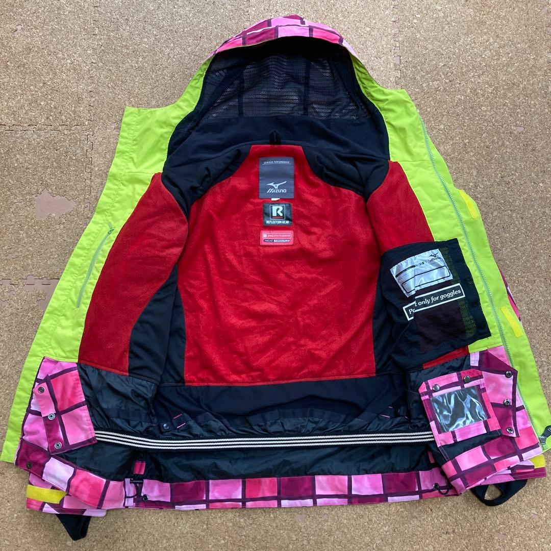 【美品】ミズノ mizuno スキーウェア スキー ジャケッSメンズ ピンク