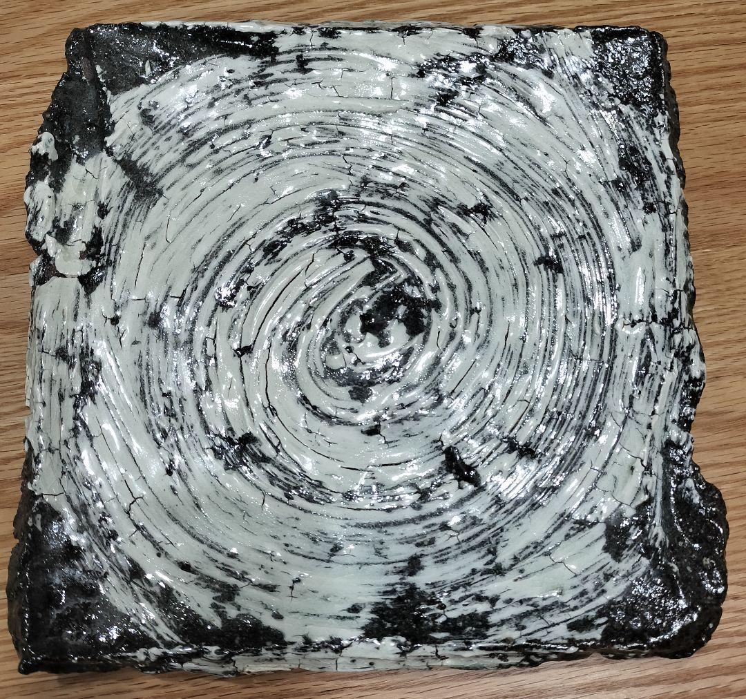 【唐津焼中川自然坊窯】刷毛目唐津四方もち上げ皿