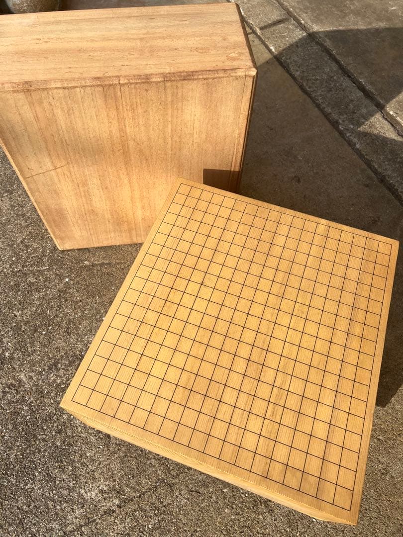 日向特製蛤碁石32号　那智黒石 栗碁笥 特大碁石 木箱付き