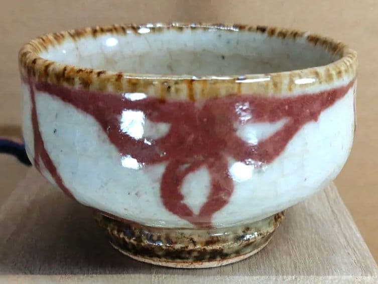 河井寛次郎 辰砂盃 河井敏孝識箱 美品 民藝の巨匠(盟友 濱田庄司 柳宗悦)