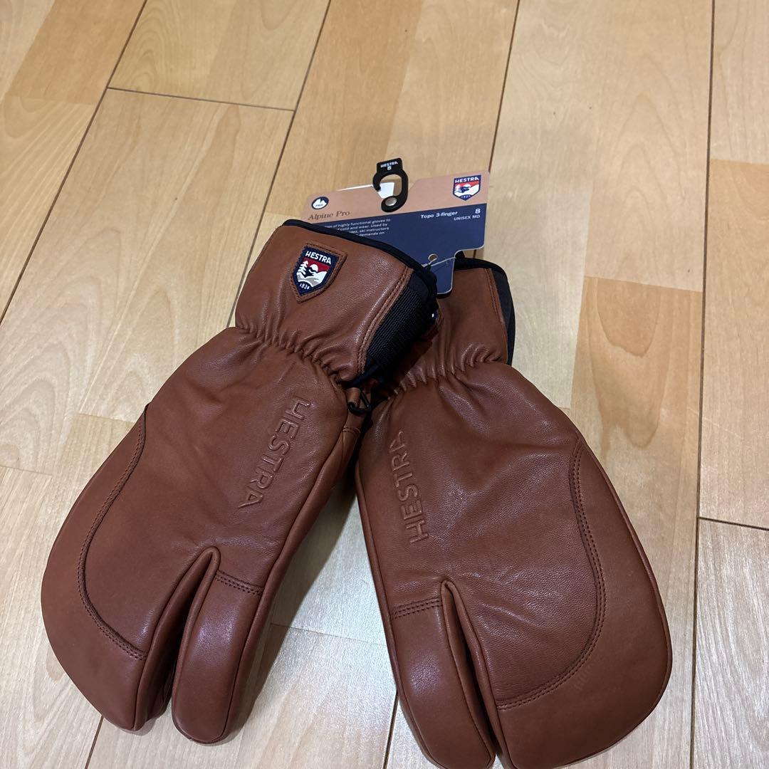 Hestra topo3 finger グローブ ブラウン サイズ8