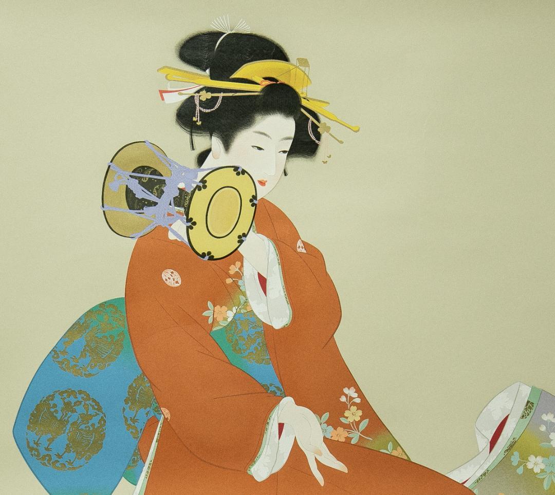 掛軸-1767　上村松園　鼓の音　限定380部のうち87番　上村淳之監修