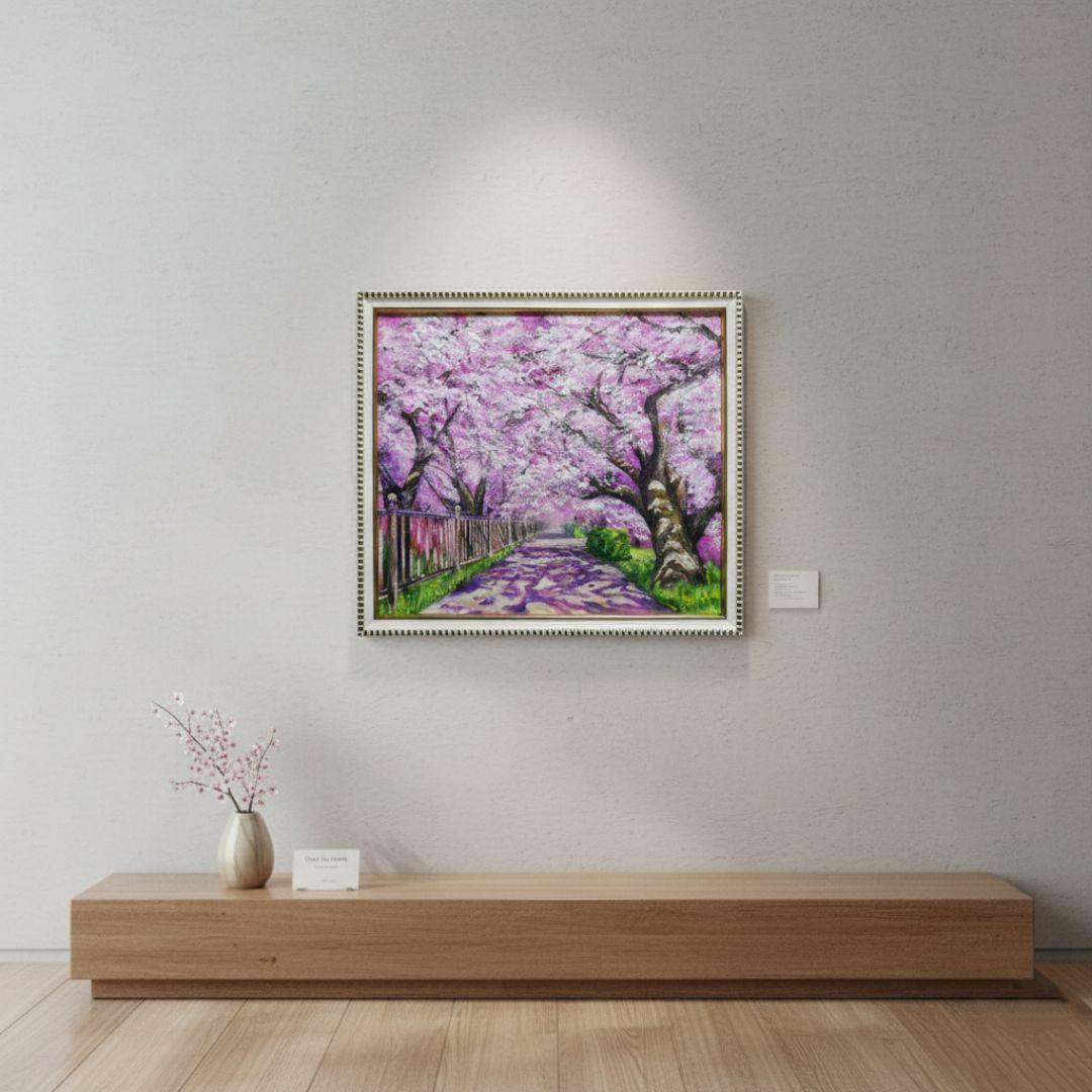 油絵 油彩 油彩画 絵 絵画 【春のトンネル】