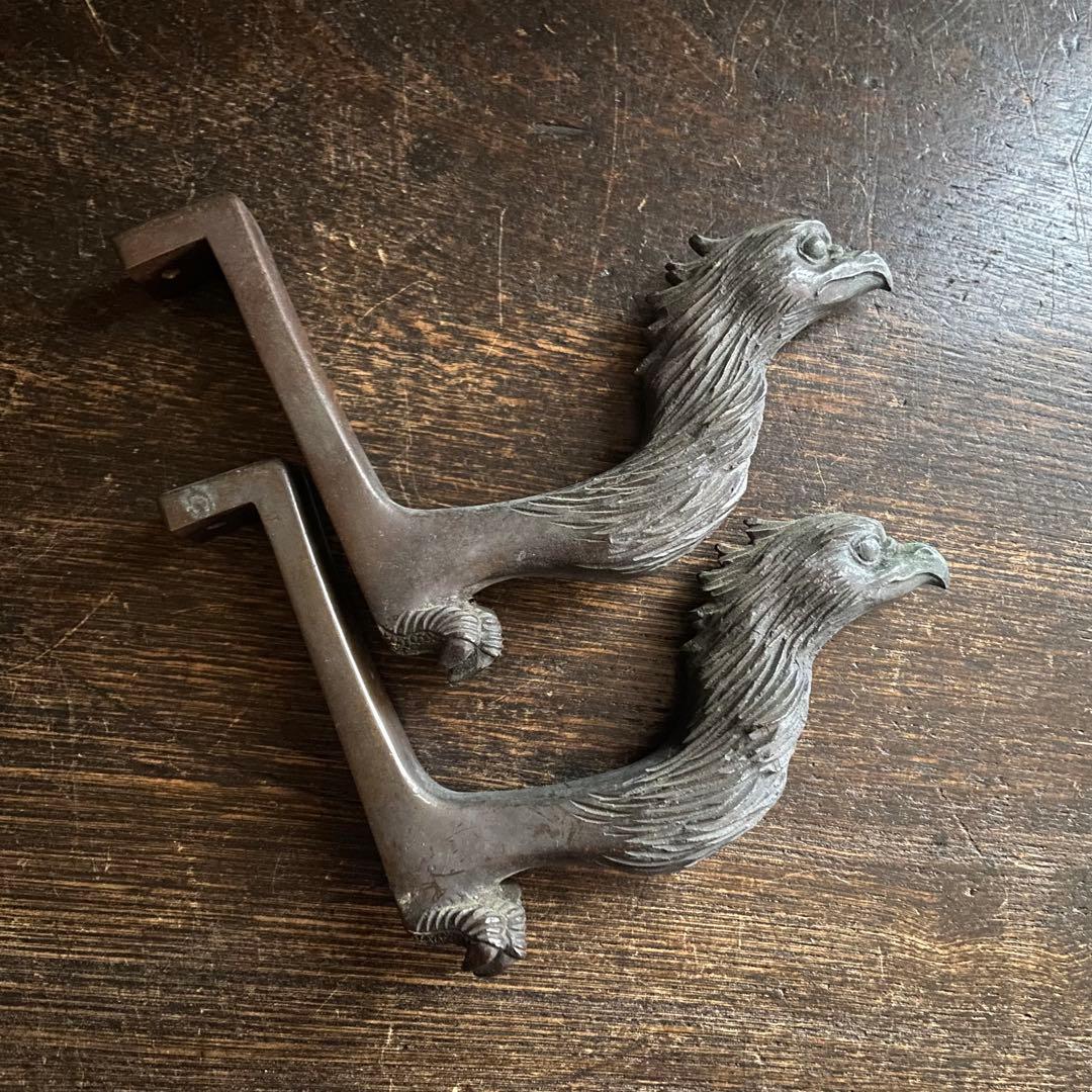 骨董　亀文堂　鴨居掛け　かもい　長押　なげし　フック　一対