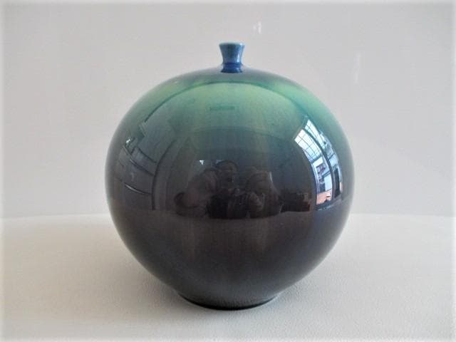 人間国宝　三代徳田八十吉　晩年作　耀彩壷　真作保証品