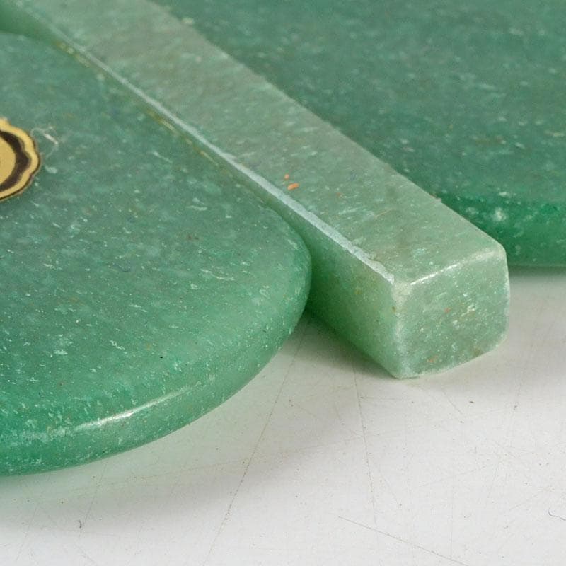 天然石　アベンチュリン　幸貴作　風林火山　軍配　縁起物　置物　共箱　V　9527