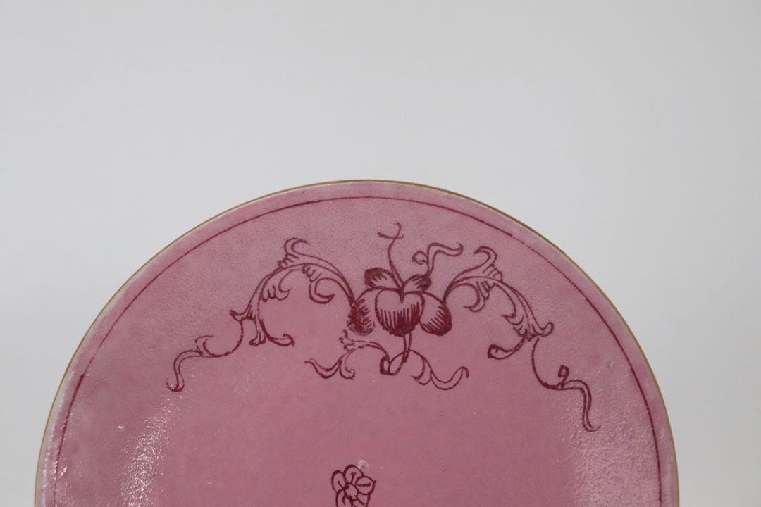 中国　清時代　大清嘉慶年製　胭脂彩皿　十錦手　送料込み1005