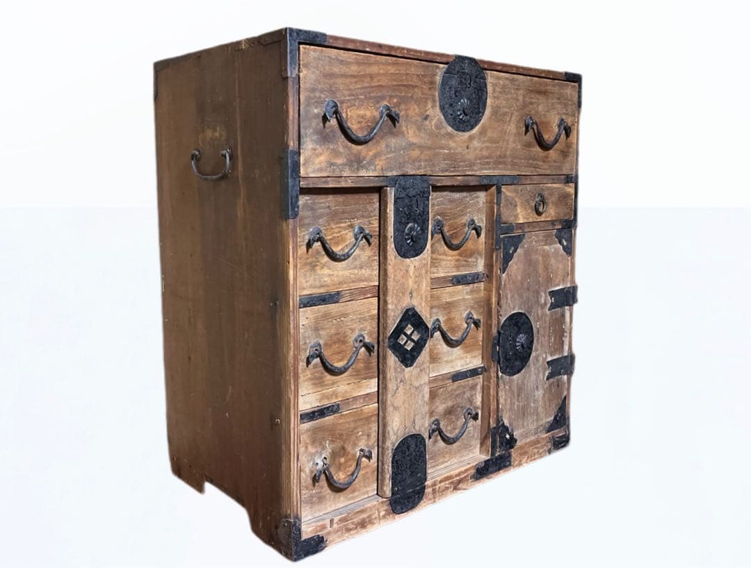 【送料無料】昭和レトロ 古家具◆薬箪笥 薬棚 升目 アンティーク 小物入れにも