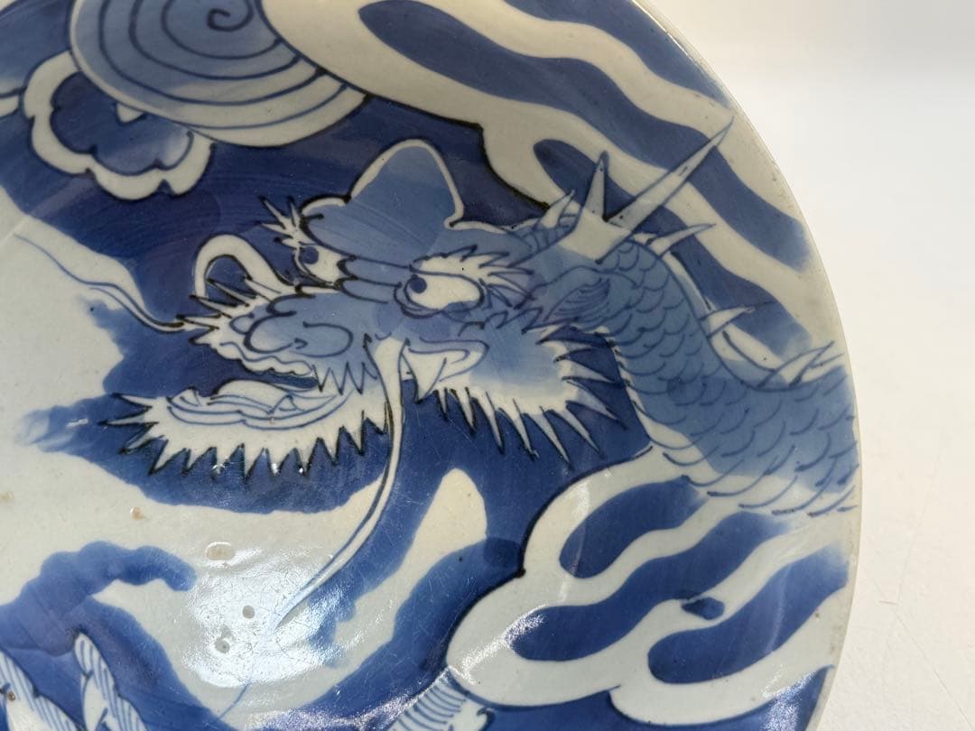 染付　龍紋大鉢　大明年製銘　送料込み260118