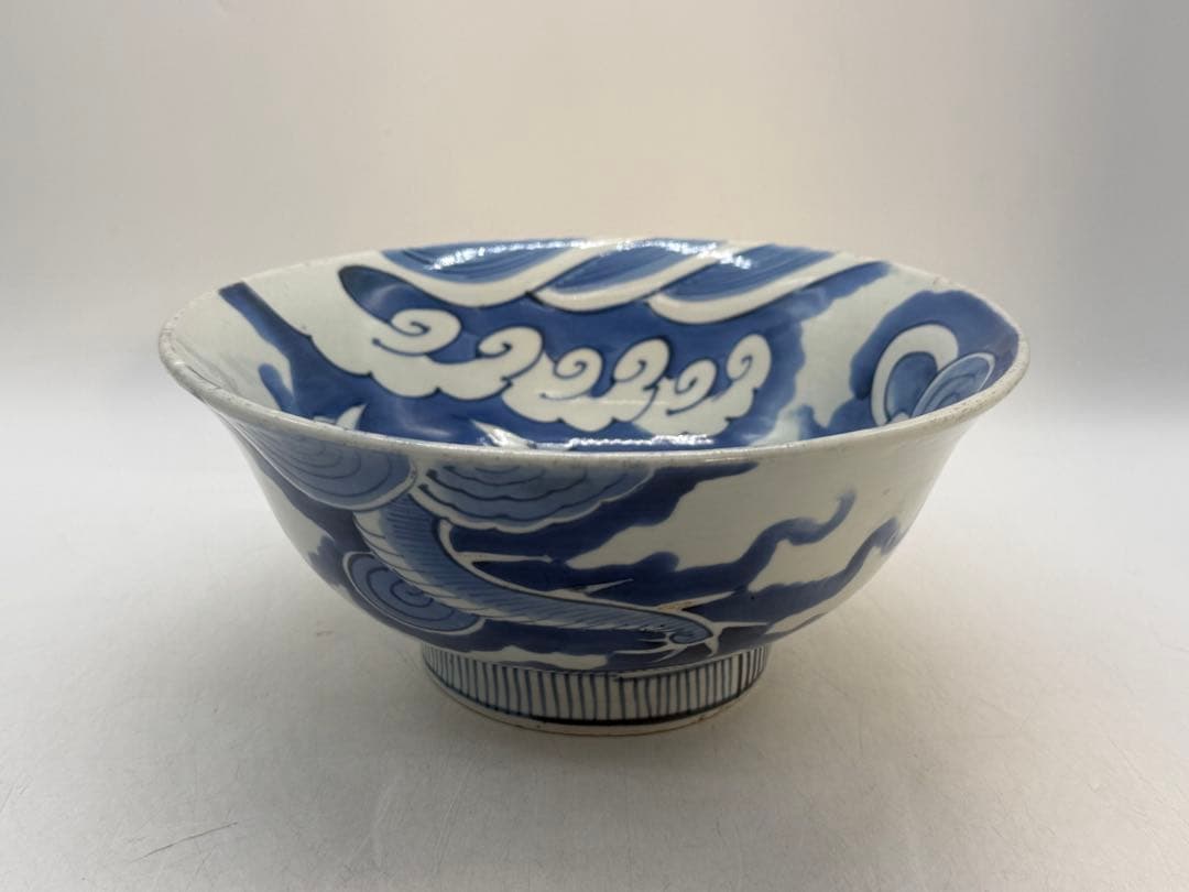 染付　龍紋大鉢　大明年製銘　送料込み260118