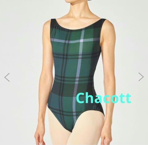 チェック柄ノースリーブレオタード
