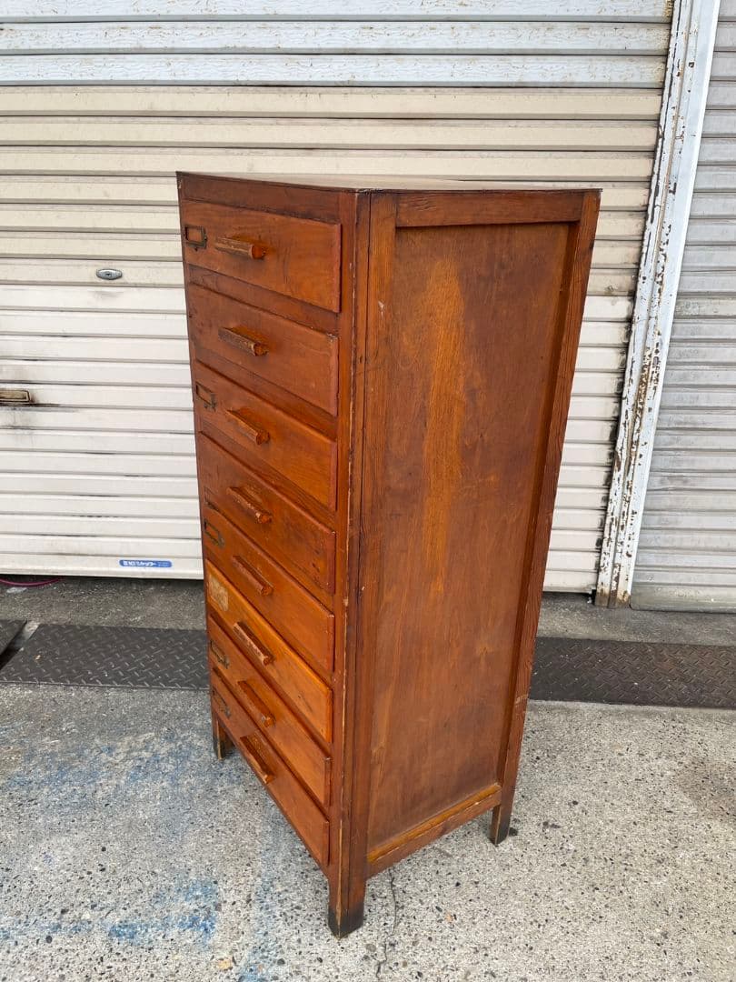 USアンティーク 古い木の引出し チェスト 書類ケース 棚 古家具 ヴィンテージ