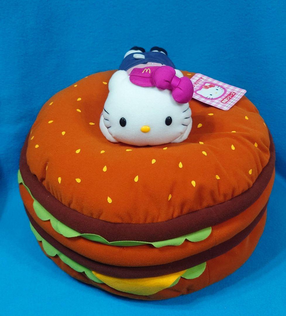 激レア☆ハローキティ☆ハンバーガー型クッション☆制服シリーズ・マック☆2002