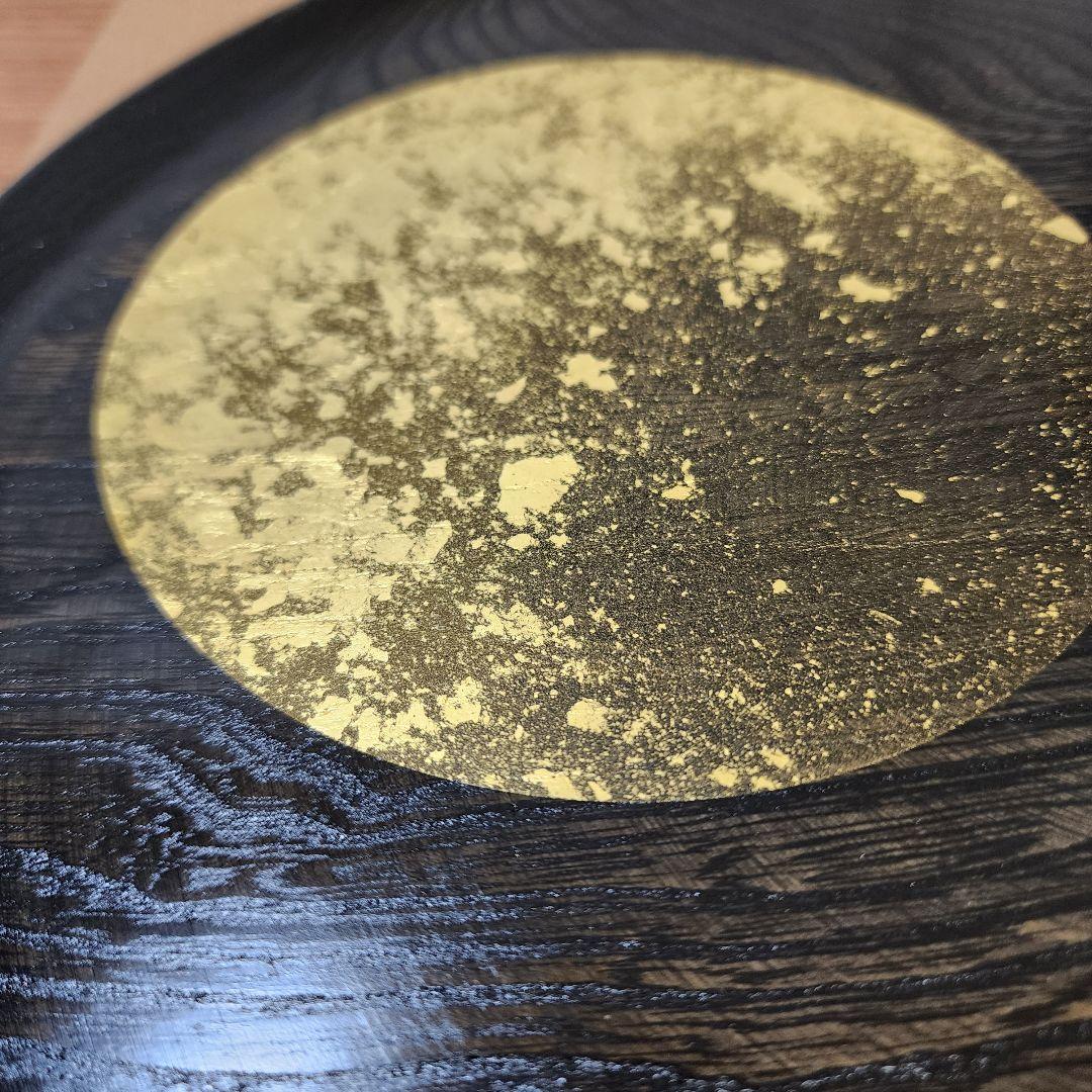 箔一 おぼろ月 トレイ 10寸（漆）