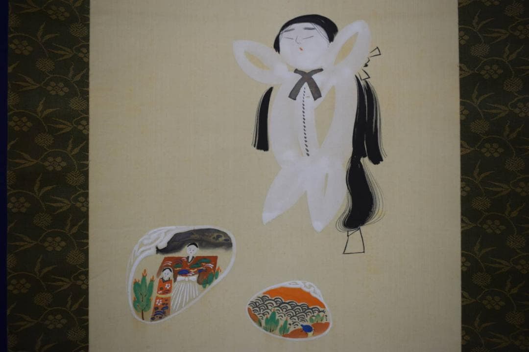 真作/聴宗/雛図/布袋屋掛軸HH-225