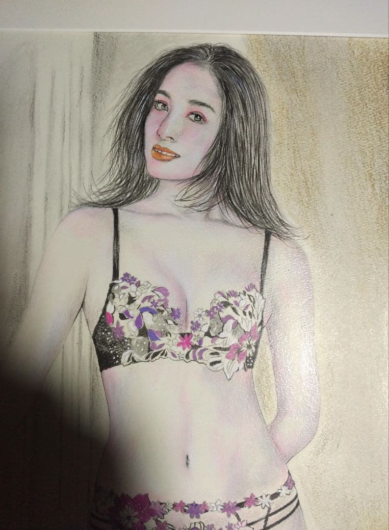 裸婦、美人画、絵画６号、光りの中W真作、山本英二、額縁、肉筆、高塚省吾、宮永岳彦