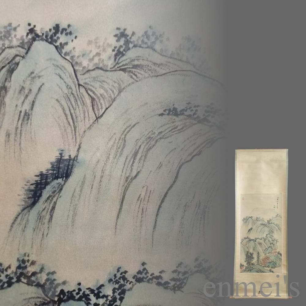 中国古美術.明時代.王監款.山水画.宣紙画.肉筆.掛け軸.水墨画.書道.文房置物