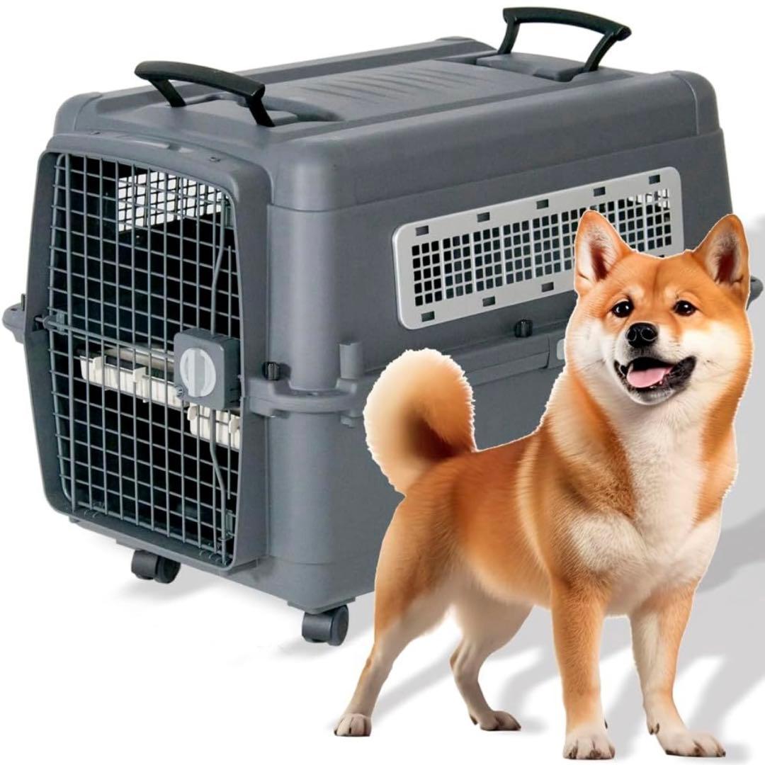 57.5×58.5x80 大型ペットキャリー/飛行機基準クリア/キャスター付き