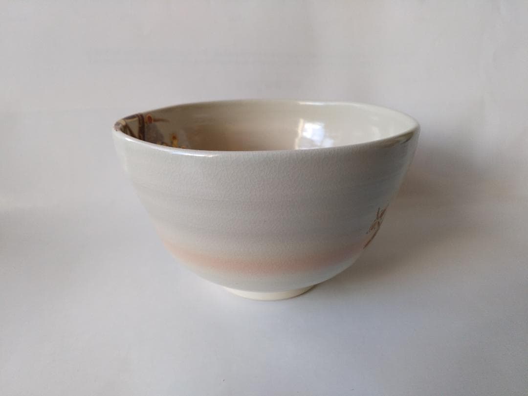 東福窯 中村能久 源氏車之図 茶碗 京焼 共箱 共布 栞 茶道具 抹茶碗 新品