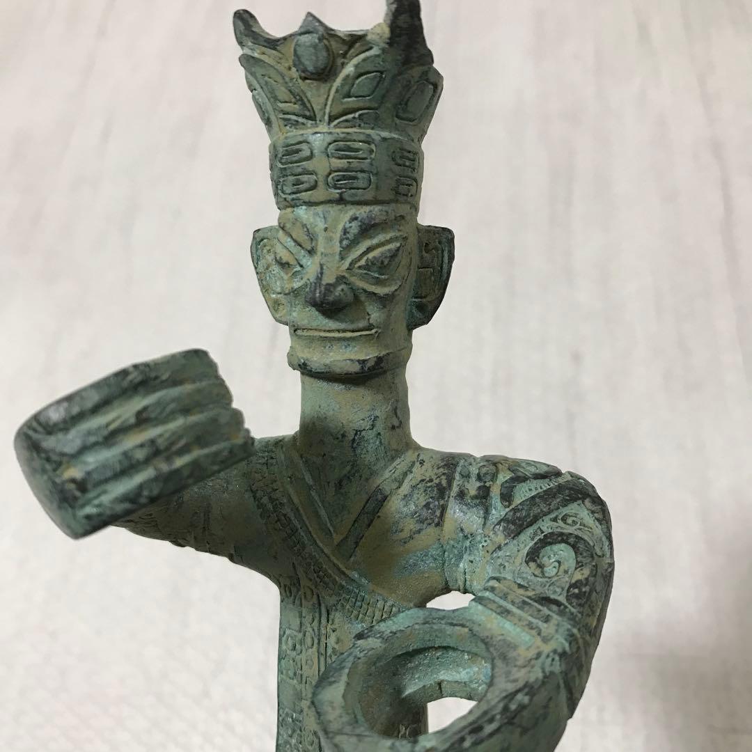 三星堆　立人像レプリカ　精密ブロンズ