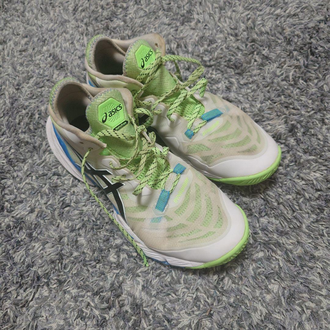 ASICS バレーボールシューズ ホワイト/グリーン/ブルー RISE