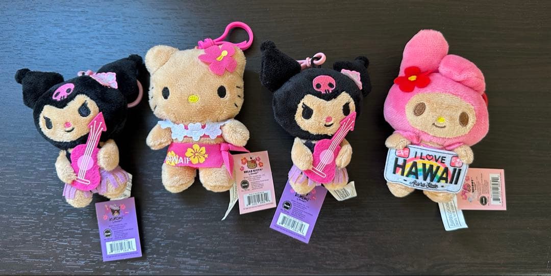 新品　ハワイ限定　日焼けキティ　マイメロ　クロミ　キーホルダー　正規品
