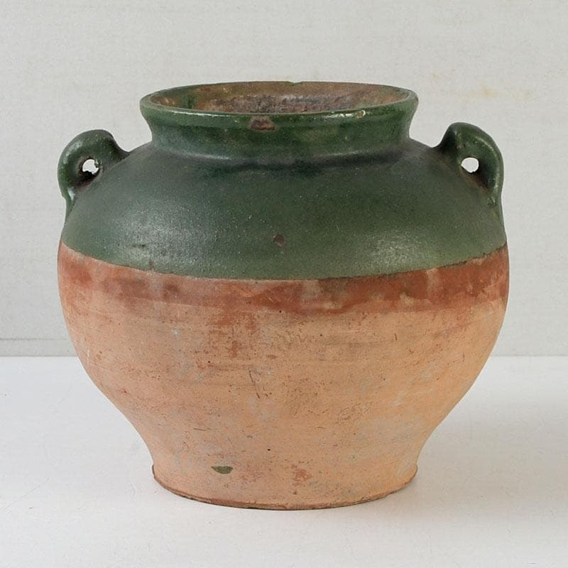 中国　漢緑釉　双耳壷　Z　9746