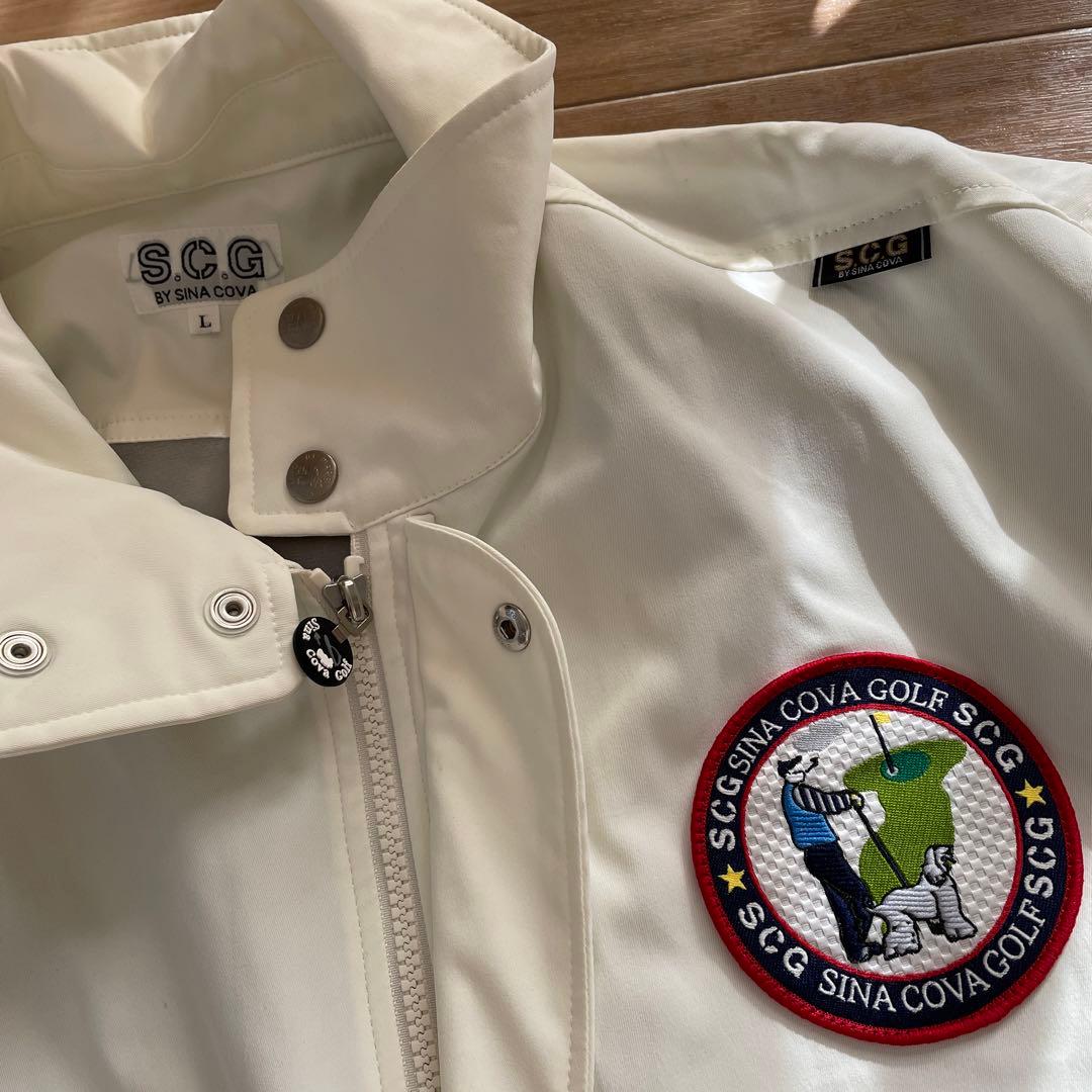 シナコバ　メンズ　L ゴルフ　ジャンパー　SINA COVA アウター　白