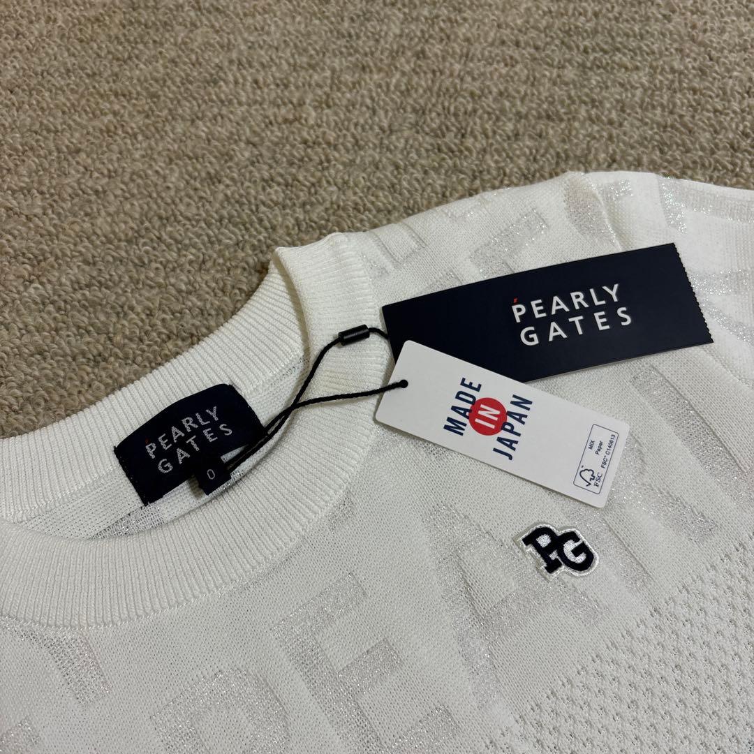 トップス PEARLY GATESコットンビーム クルーネックニットプルオーバー