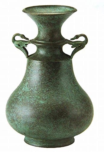 大角勲『双鶴・花器』銅製・【オブジェ・置物