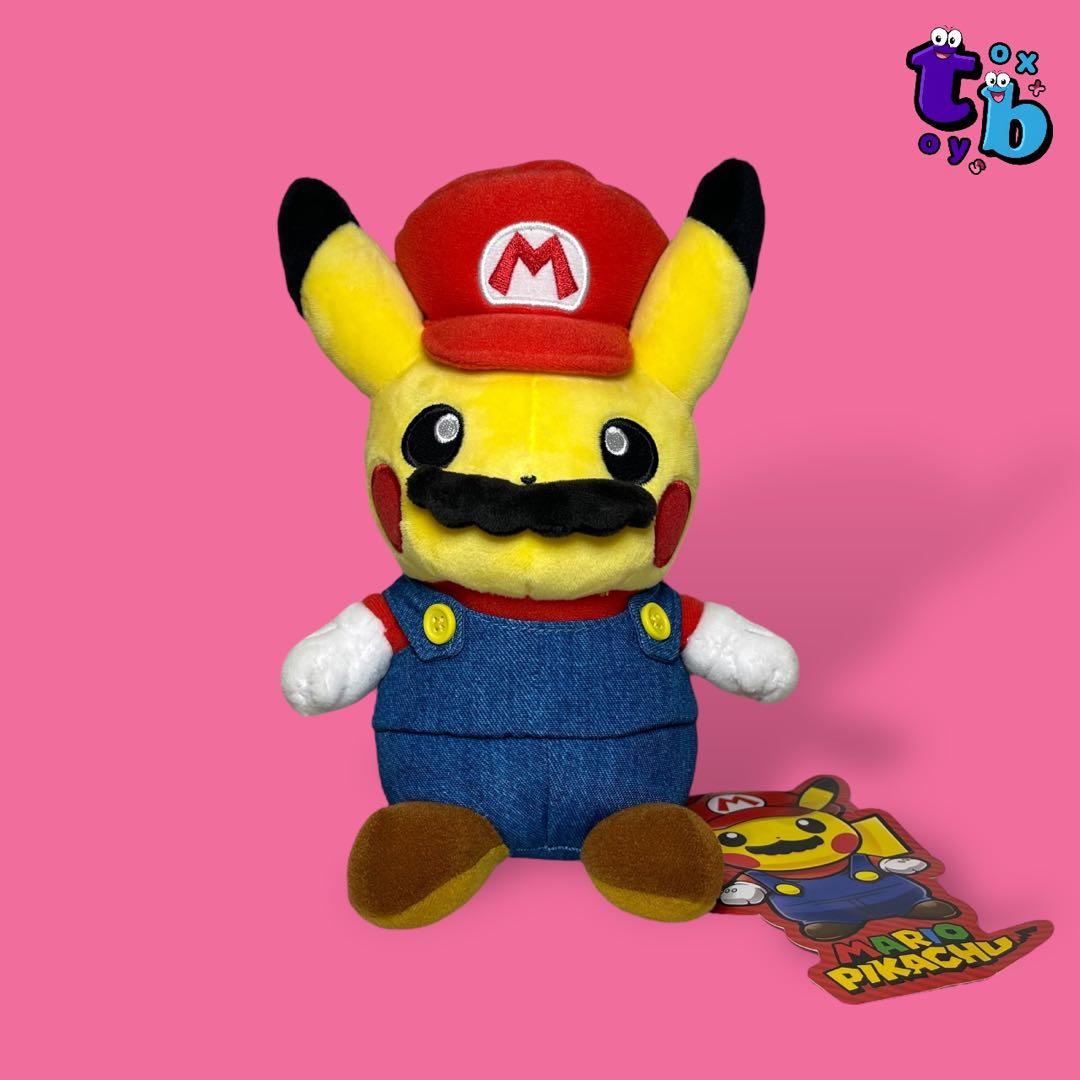 ポケモンセンターオリジナル【マリオピカチュウ タグ付き】ぬいぐるみNo.B671