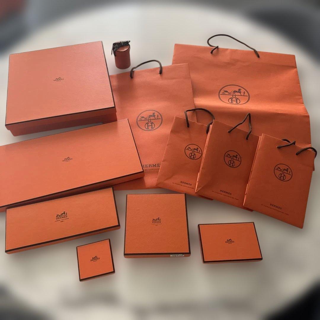 HERMES オレンジ ショップ袋・ボックスセット
