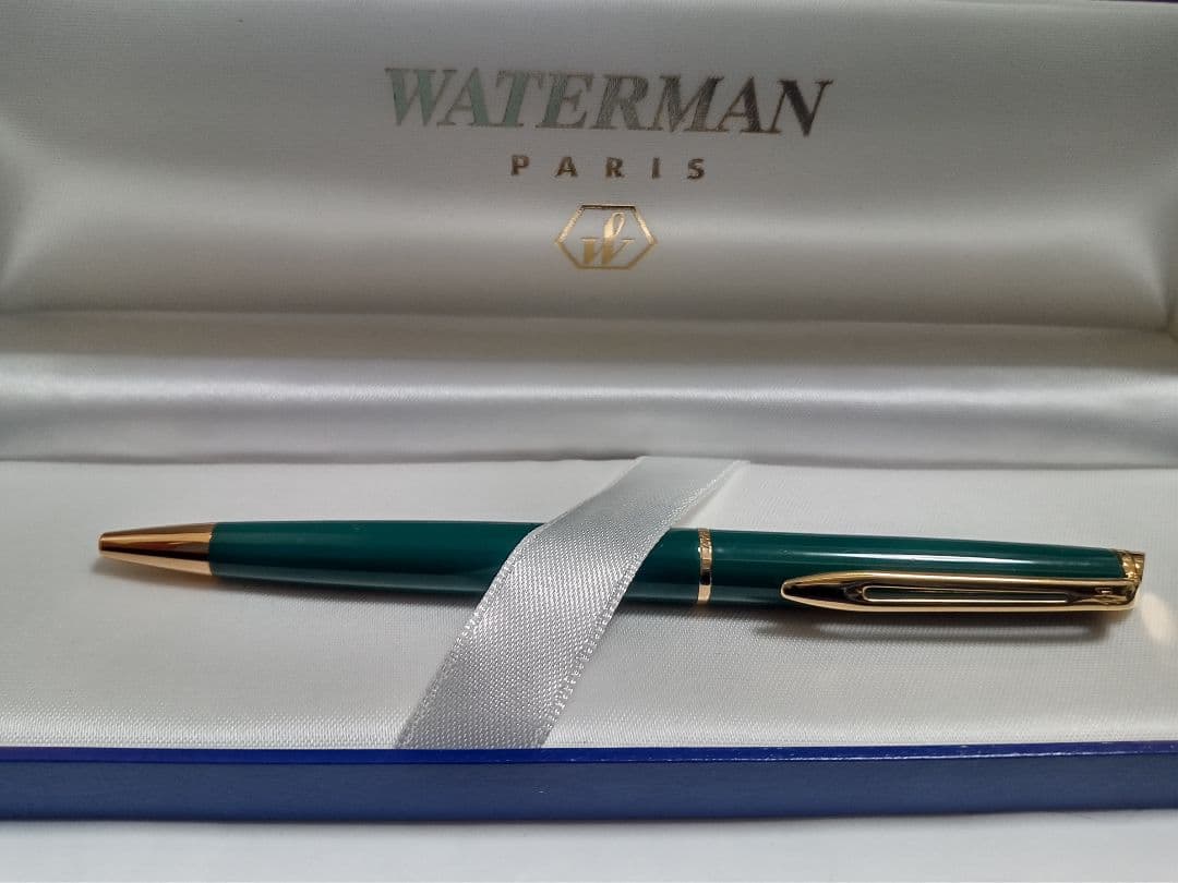 WATERMAN グリーン ボールペン 専用ケース付き