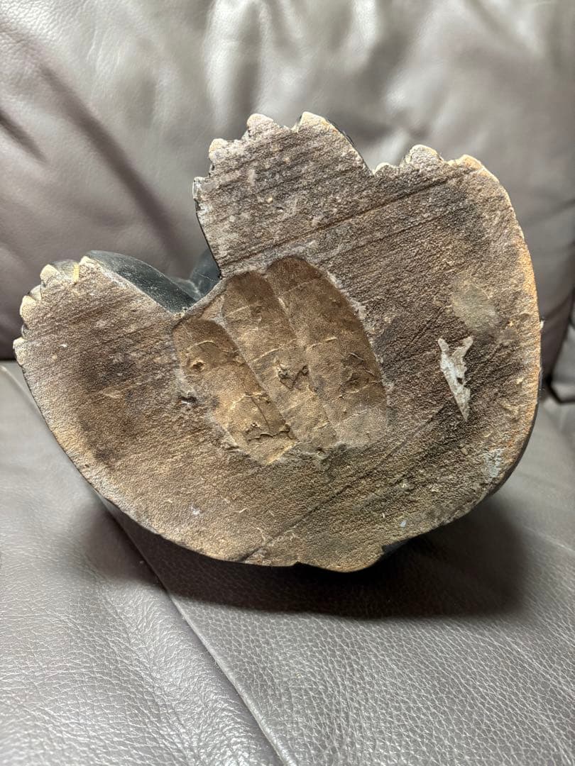 木製　黒の招き猫　置物　レトロ