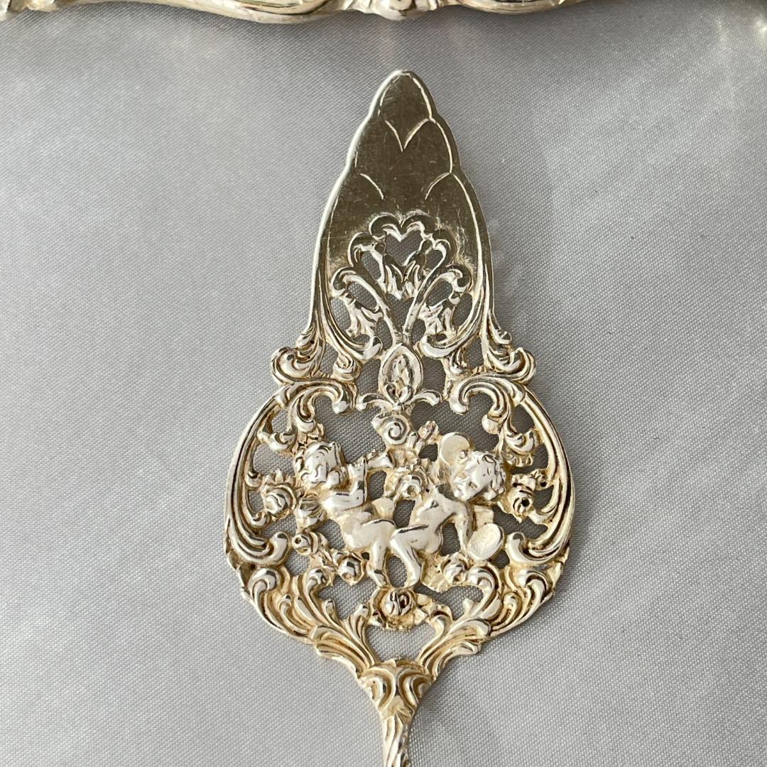 【 Bodemer】 天使と薔薇と透かしのケーキサーバー【純銀】