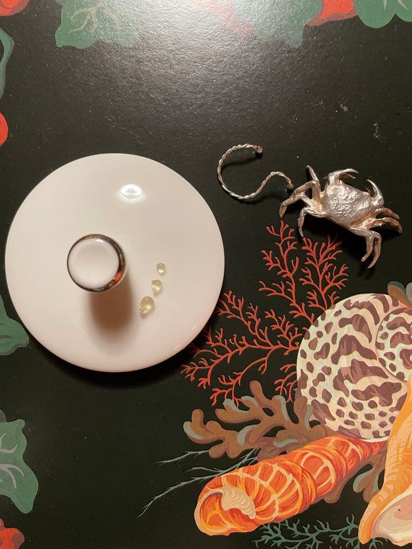 ティファニー ヴィンテージ　ケース　ポット　シルバー　グラス　蟹　銀　工芸品