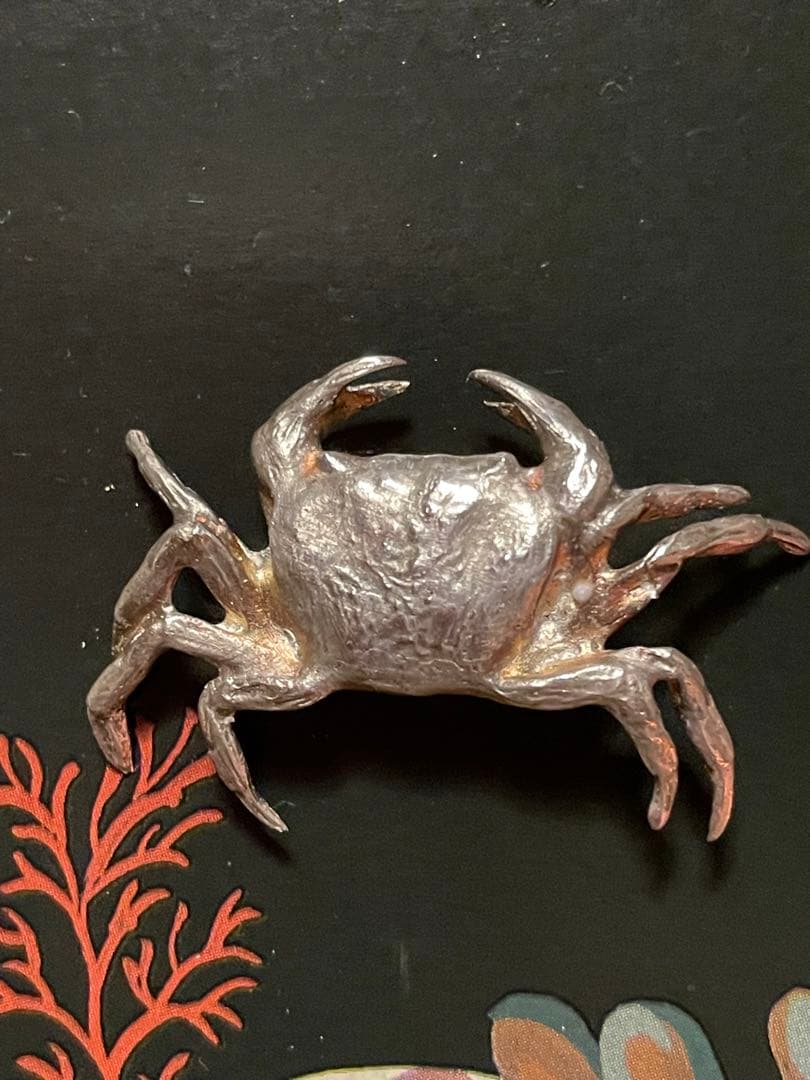 ティファニー ヴィンテージ　ケース　ポット　シルバー　グラス　蟹　銀　工芸品