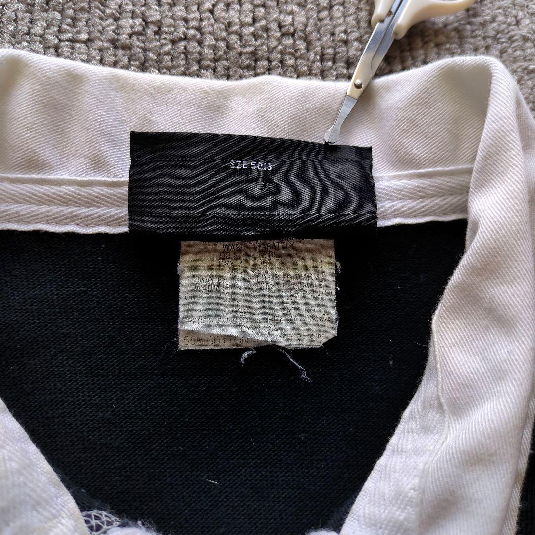 90sカンタベリー長袖ラガーシャツ刺繍オールブラックスニュージーランド製黒L