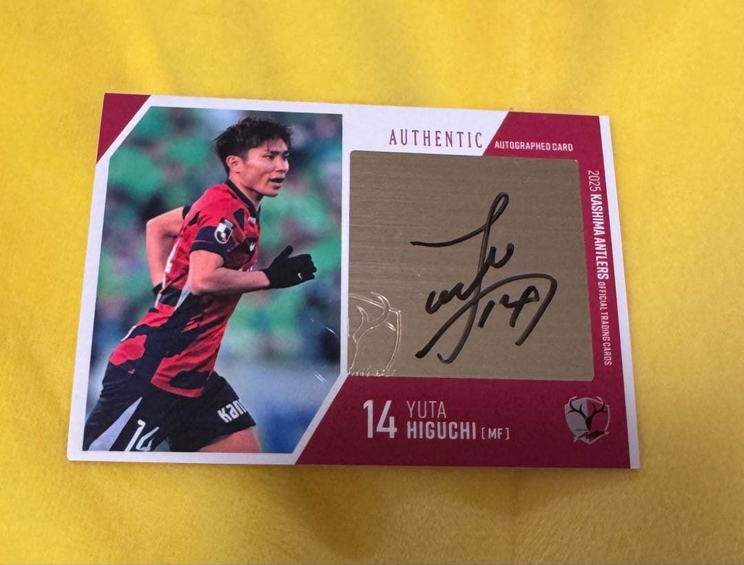 2025 鹿島アントラーズ 直筆サインカード 樋口雄太