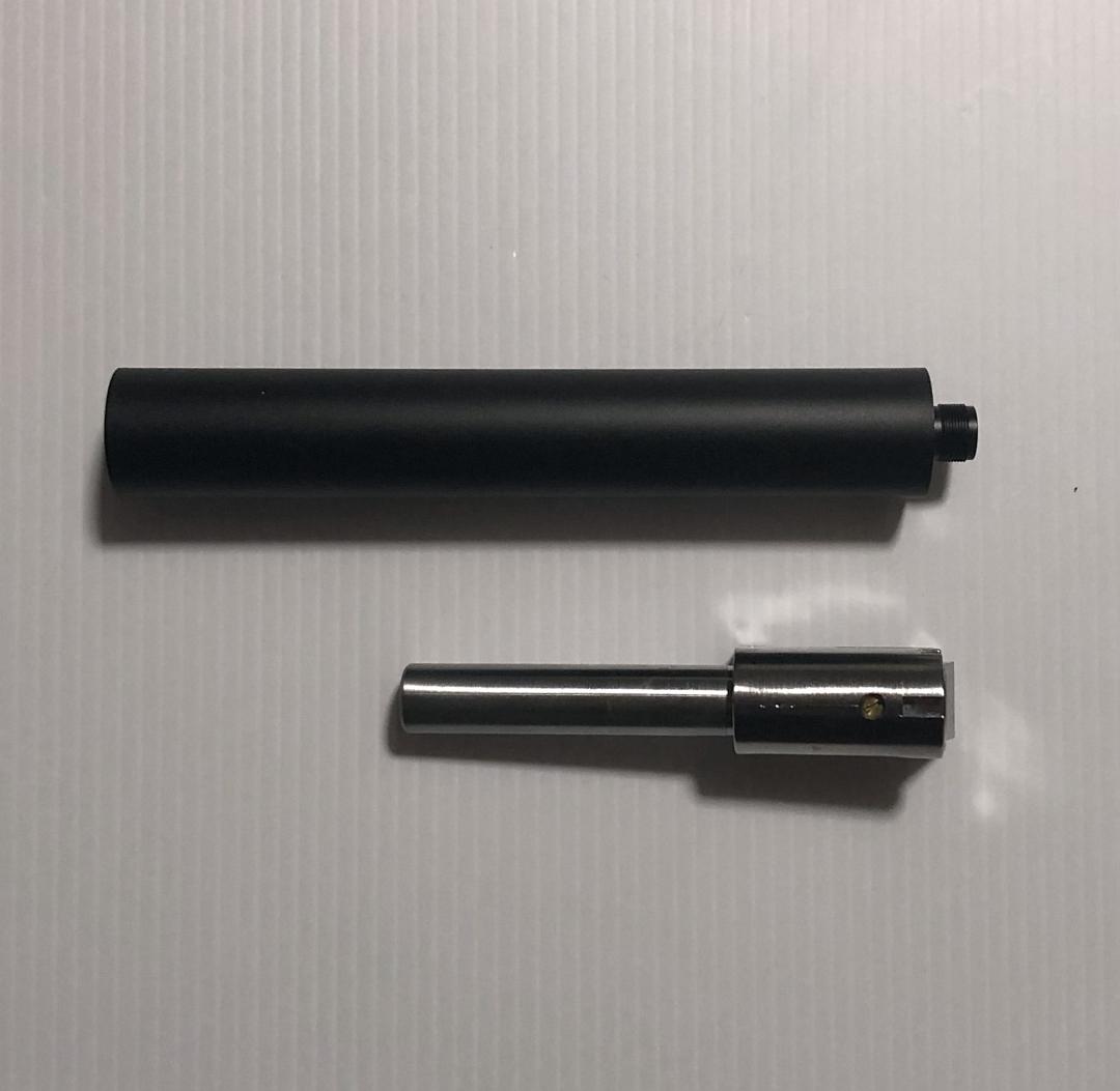 【未使用】マルゼン　ワルサーPPKsGBB用ロングサイレンサー＆可変ホップバレル