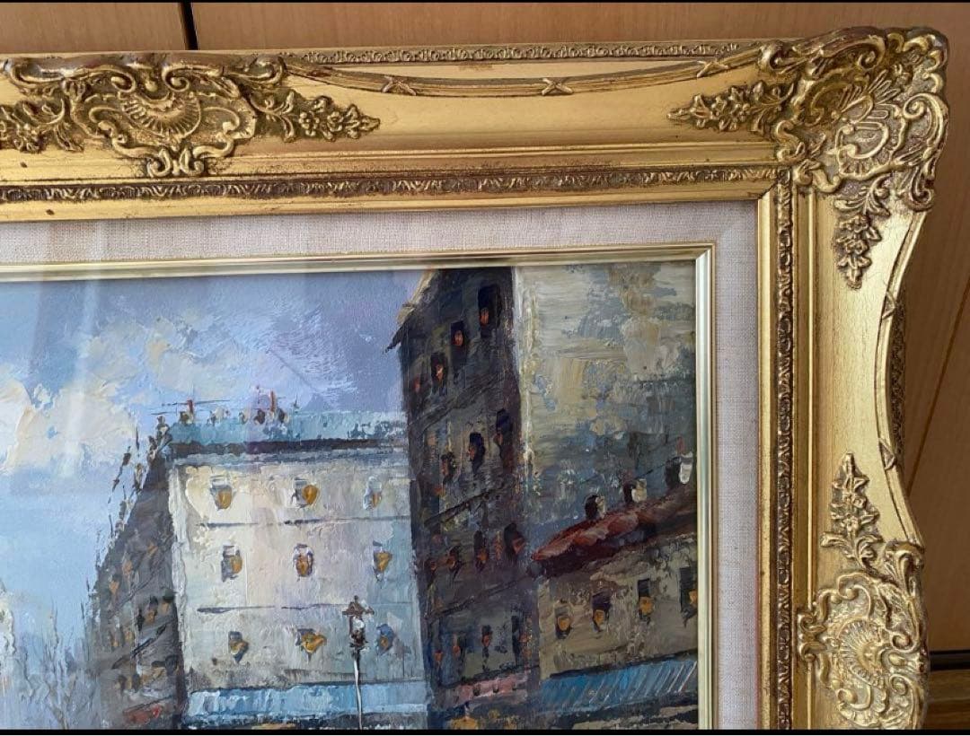 C.WINSONウィンソン作 油絵 「パリ・モンマルトルの丘」 サイン肉筆