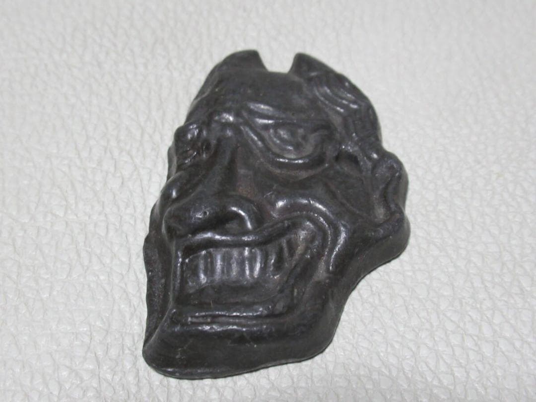 希少 美品 1910年前後(明治~大正時代)◆『般若(鬼)面』鉛メンコ(面子)