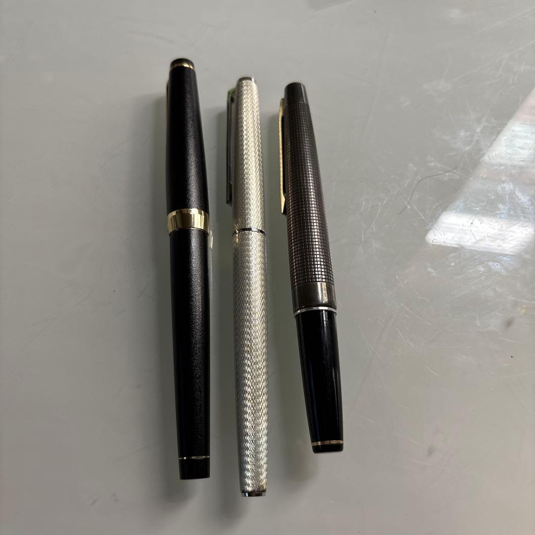 万年筆3本セット　 刻印入り 18K✖️2本 18Kホワイトゴールド