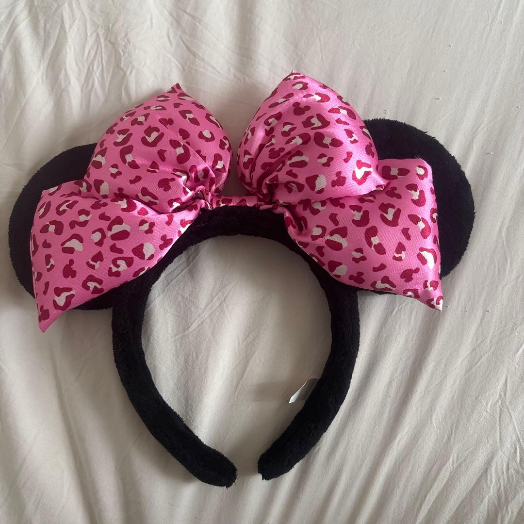 ミッキー耳 ヒョウ柄カチューシャ
