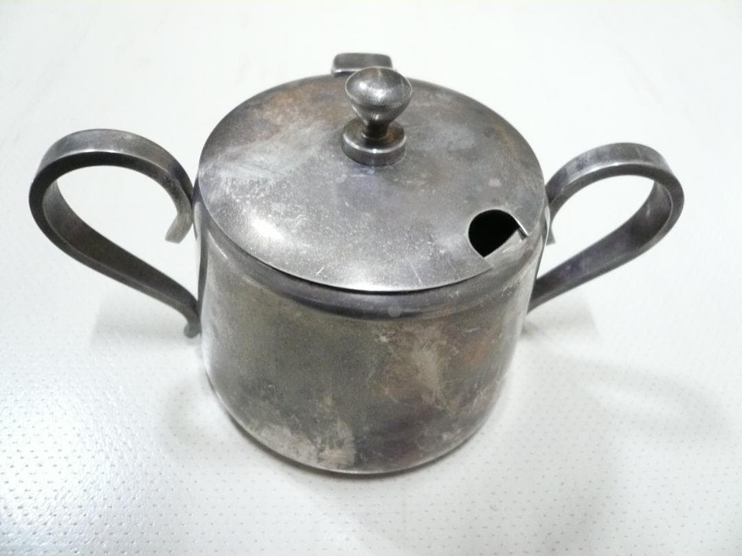 AZUMA　SILVER.STAINLESS 砂糖入れ