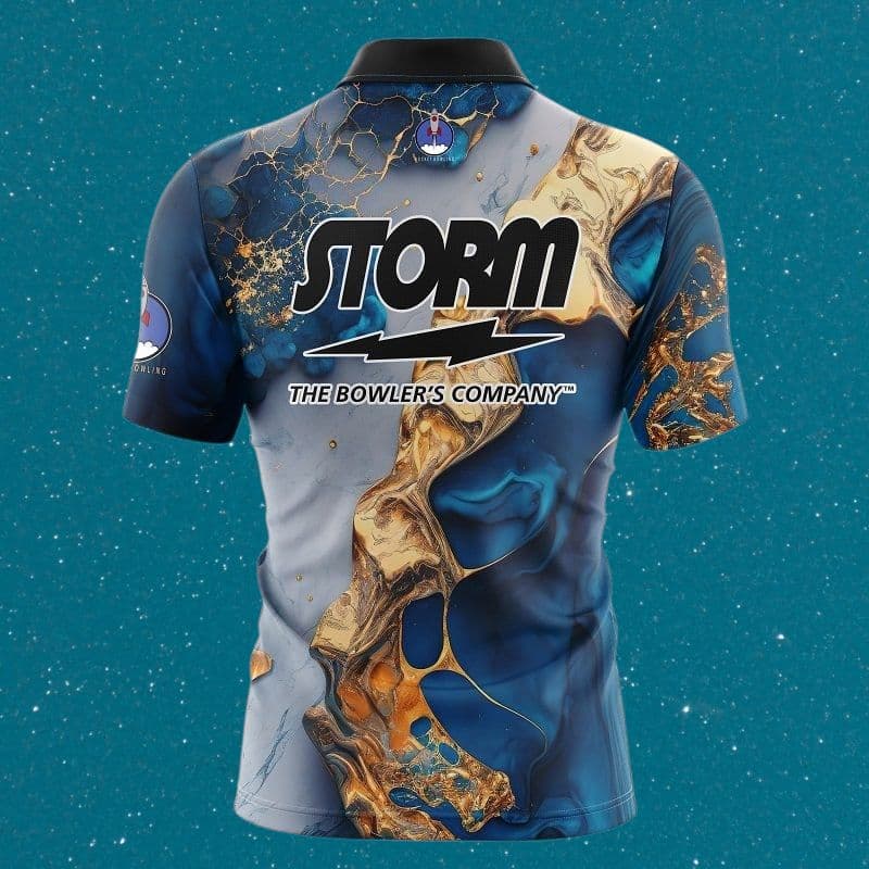 ✨新品✨ボウリングウェア　STORM　2XL　ブルー　マーブル　大きいサイズ