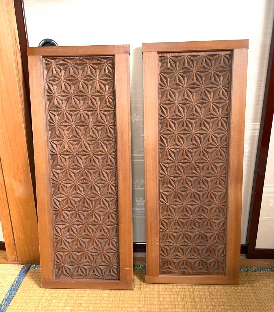 詳細不明 最高級 扉 戸 木材 希少 彫刻 古民具 アンティーク 明治 江戸