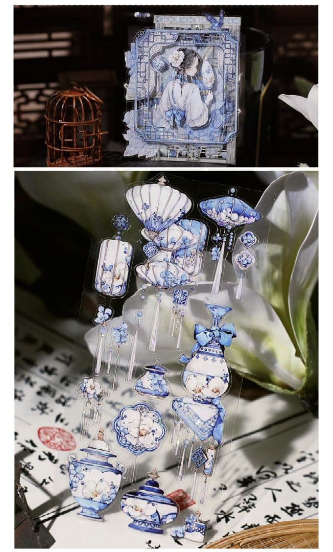 J1016＃等烟雨(模切贝壳光)野葵切り売り海外人物マステ女の子