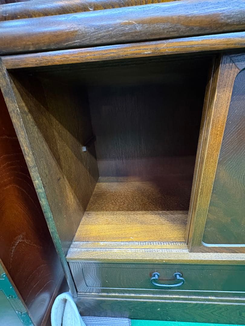 高級　欅（ケヤキ）　茶箪笥　和家具　飾り棚　違い棚　美品　飾り棚　昭和レトロ